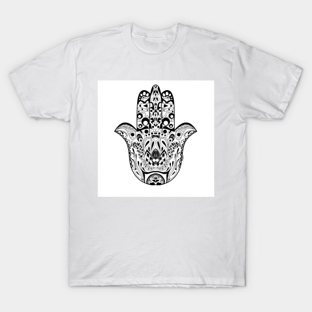 mandala mantra in buddha hand ecopop T-Shirt by jorge_lebeau